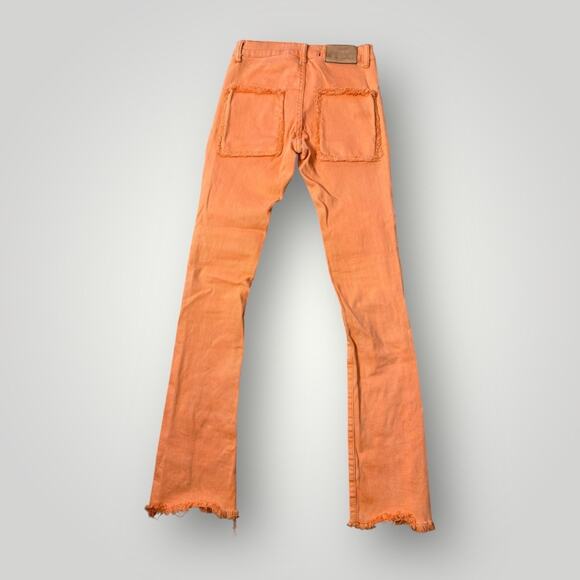 VALABASAS STACKED "V71'' ORANGE JEANS SZ 28 L35 - Picture 2 of 9